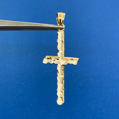 Designer 14K Yellow White Gold Reversible Cross Statement Pendant