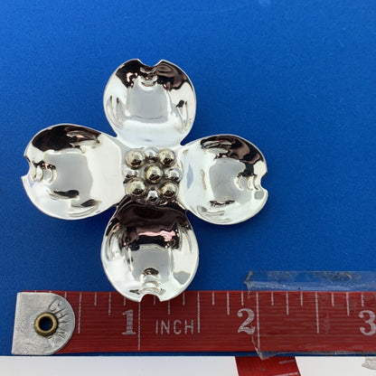 Taxco Mexico Designer TR-89 Sterling Silver 925 Brass Floral Brooch Pendant