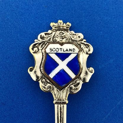 Vintage Foreing EPNS Enamel Silver Tone Scotland Souvenir Spoon
