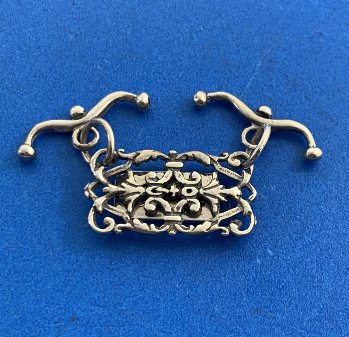 Designer 925 Sterling Silver Open Scroll GRACE Pendant Amulet Charm