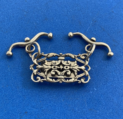 Designer 925 Sterling Silver Open Scroll GRACE Pendant Amulet Charm