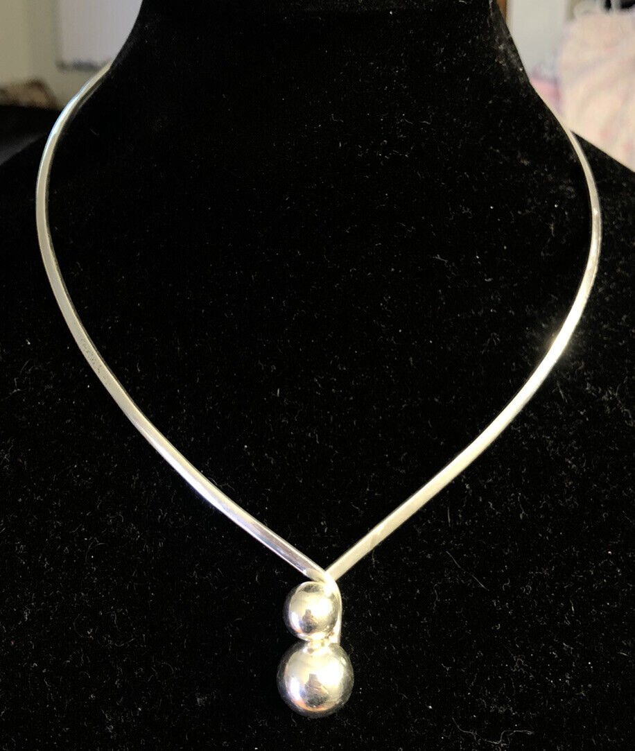 Designer Gems TV Promise 925 Sterling Silver Wire Collar Necklace #60442