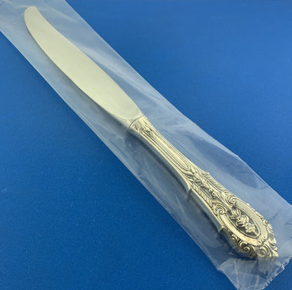 Designer Wallace Sterling Silver 925 Rose Point Pattern Dinner Knife Flatware