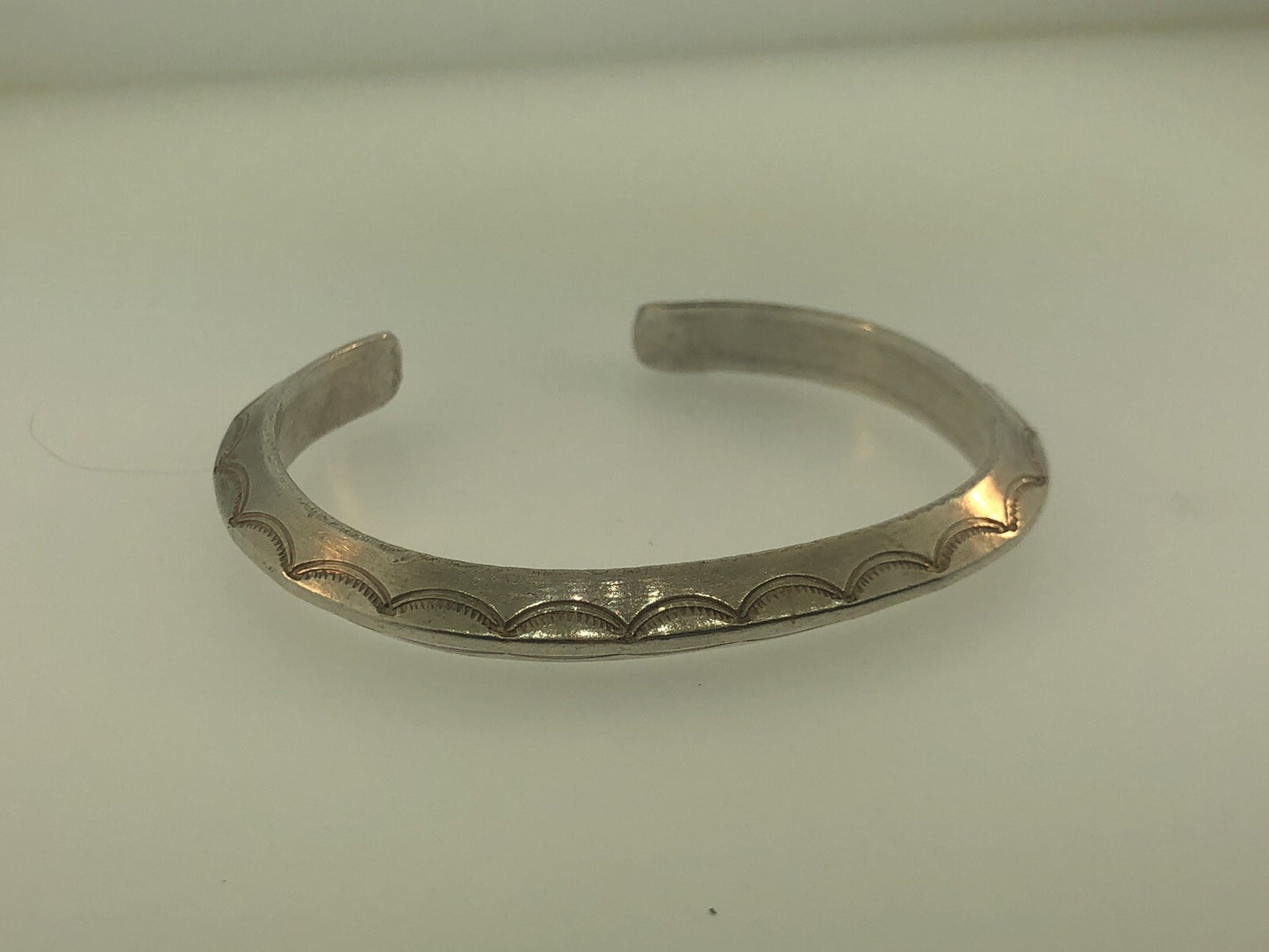 Vintage Native American 925 Sterling Silver Concho Statement Cuff Bracelet