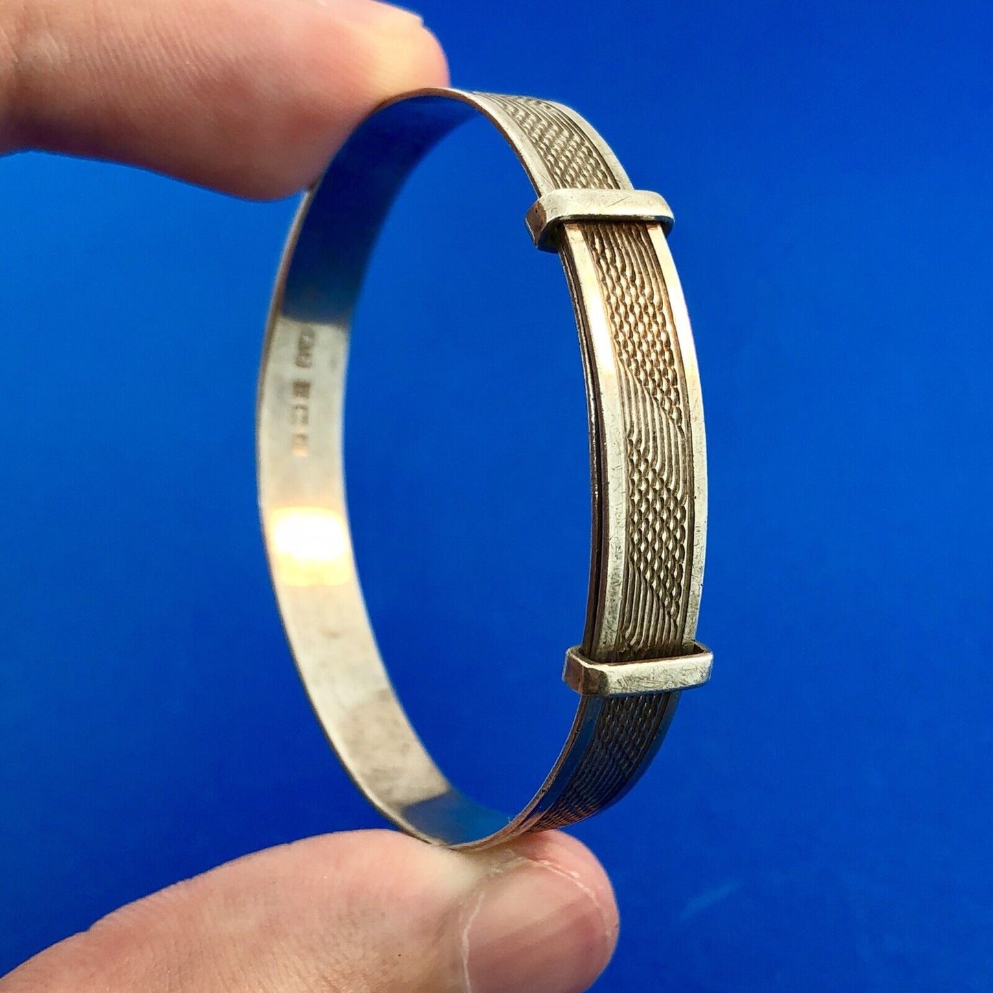 Retro Great Britain 925 Sterling Silver Expandable Adjustable Childs Bracelet