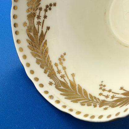 Aynsley English Bone China Cobalt Blue Gold Floral Vine Star Design Cup/Saucer