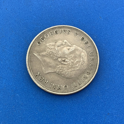 1928 British 1 Crown George V Wreath Crown 50% Silver Better Key Date Coin