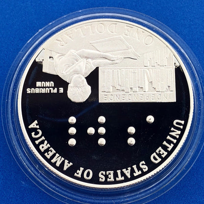 2009 P Louis Braille Bicentennial Commemorative Proof Silver Dollar $1 OMP/COA