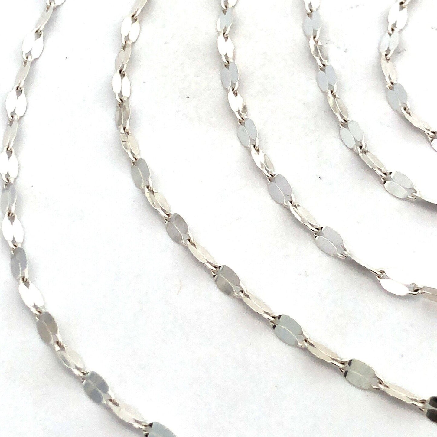 Designer Karizi Spa KA 1772 Italy 925 Sterling Silver Dapped Flat Long Chain Nec