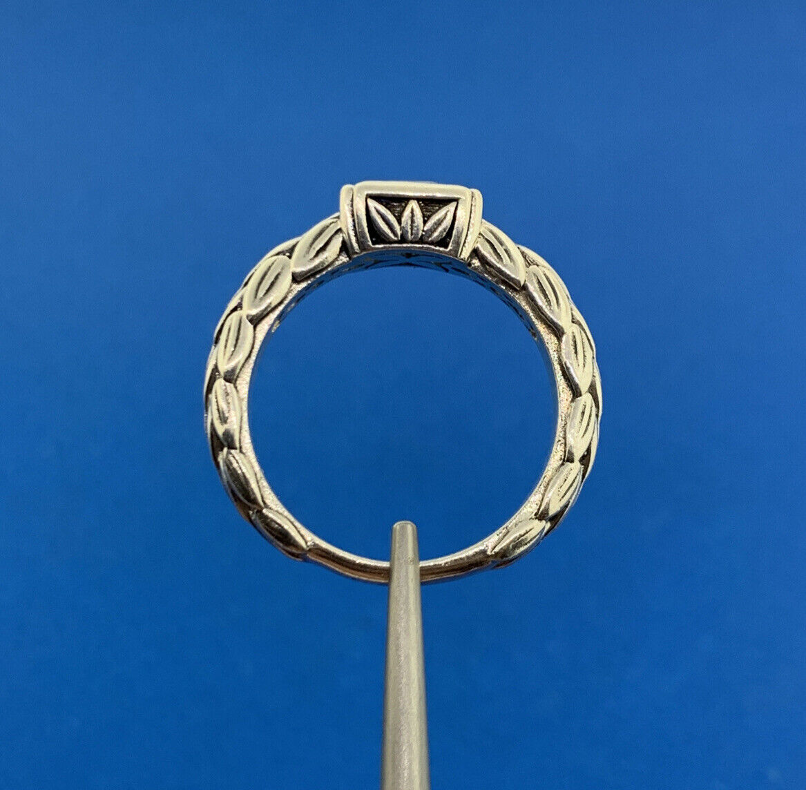 Designer SG Sterling Silver 925 Blue Topaz CZ Stackable Band Ring