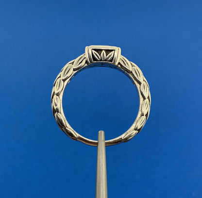 Designer SG Sterling Silver 925 Blue Topaz CZ Stackable Band Ring