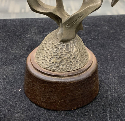 1976 Irving Burgues Pewter Limited Edition Swallows Birds Modernist Statue