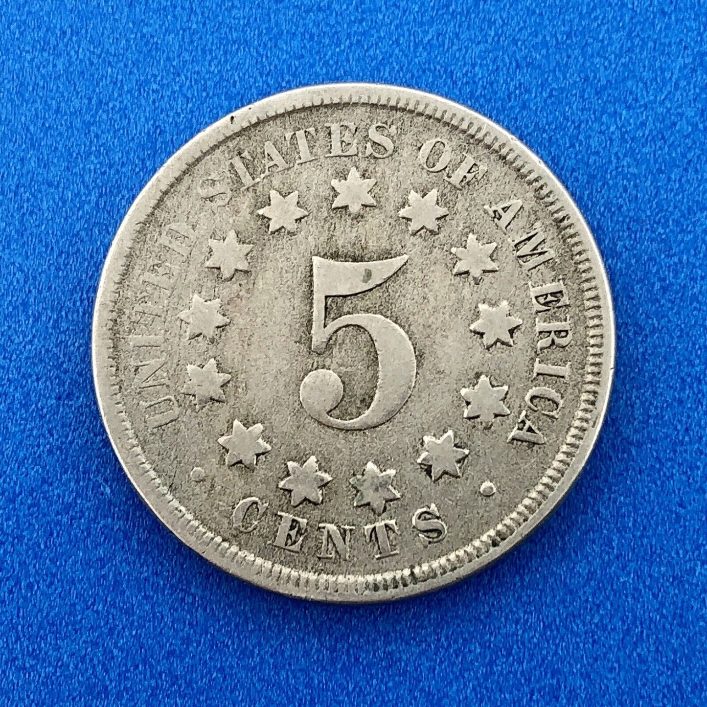 1867 P Shield Nickel Variety 2 Without Rays Better Key Philadelphia Type Coin