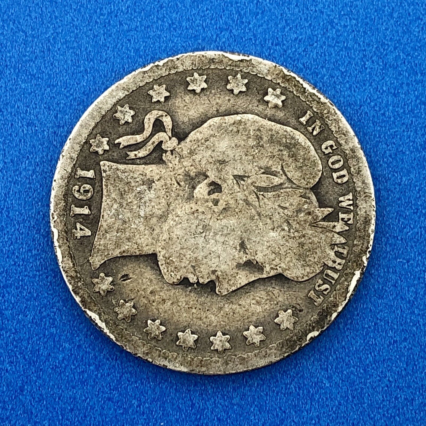 1914 S Silver Barber Quarter $.25 Better Key Date San Francisco Coin Rare Scarce
