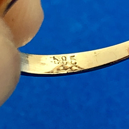 Art Deco Art Nouveau 14K Yellow Gold Sapphire Aquamarine Accent Cocktail Ring