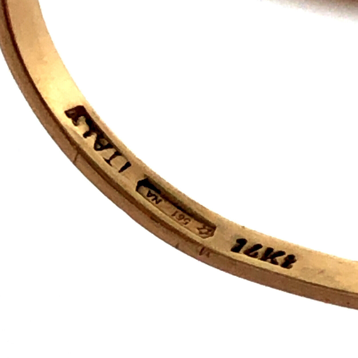 Designer Italy 14K Yellow Gold Oval Green Jade Pink Cameo Statement Ring