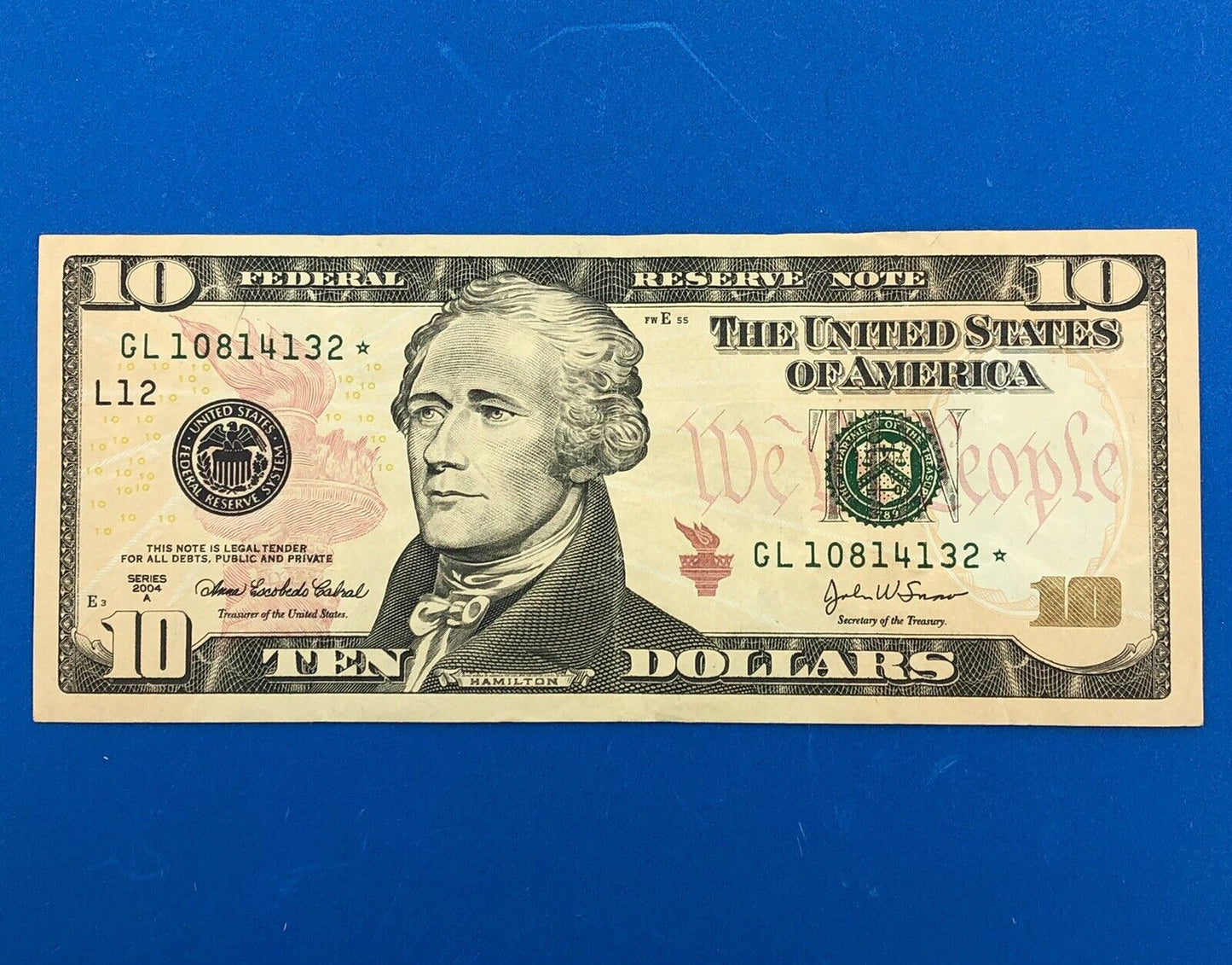 2004 A $10 Federal Reserve San Francisco Star Note Printed Fort Worth Rare