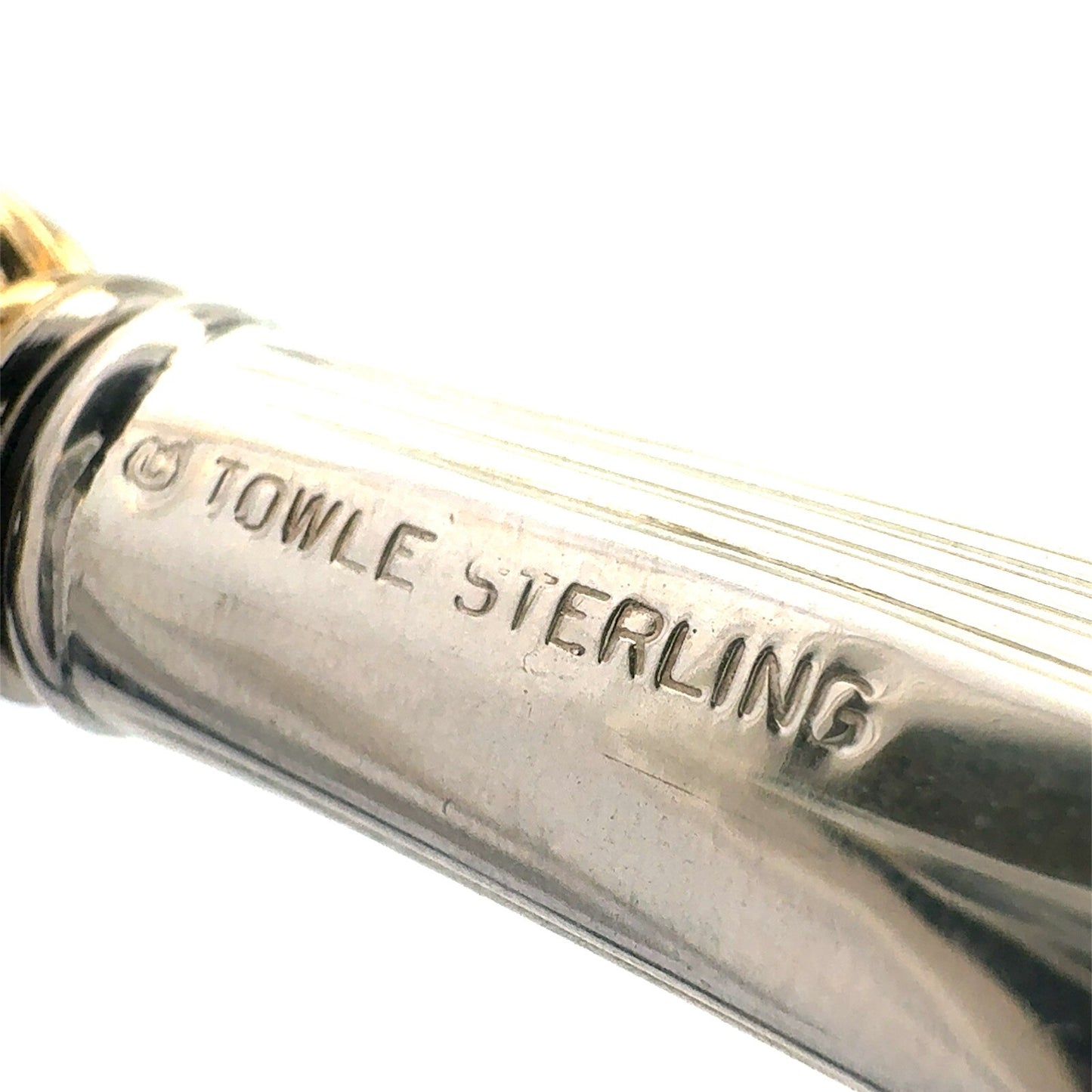 Vtg Towle Sterling Silver Gold Vermeil Tassel Perfume Oil Purse Vanity Bottle