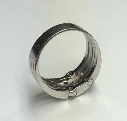 Designer Sterling Silver 925 Cubic Zirconia Station Wedding Anniversary Ring