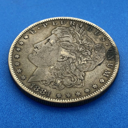 1881 P Morgan Silver Dollar $1 Better Key Rare Philadelphia Mint Coin US 90%