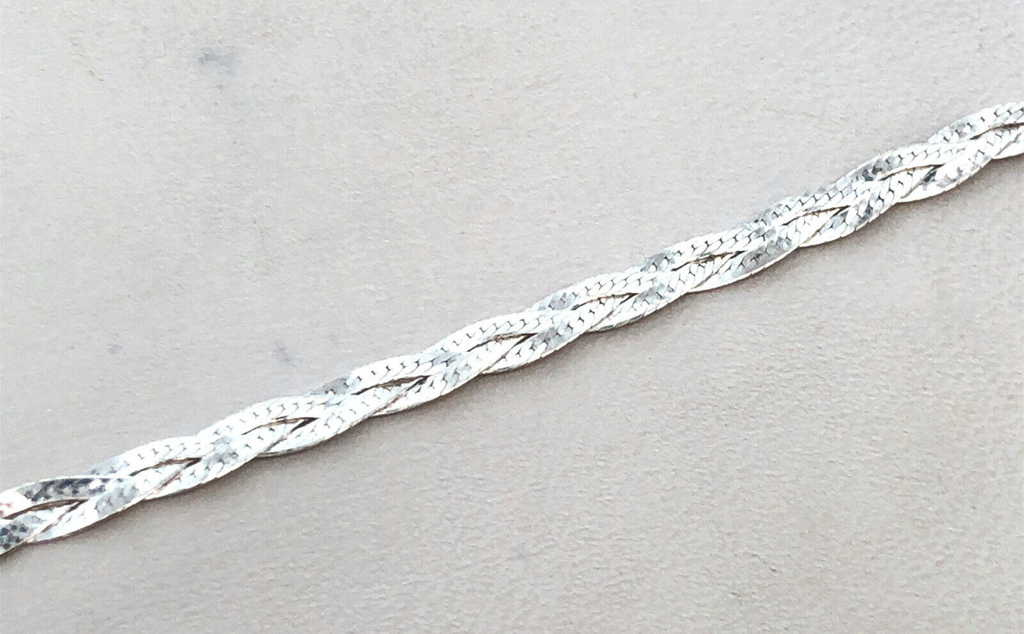 Designer 925 Sterling Silver Flat Herringbone Braided Chain Necklace