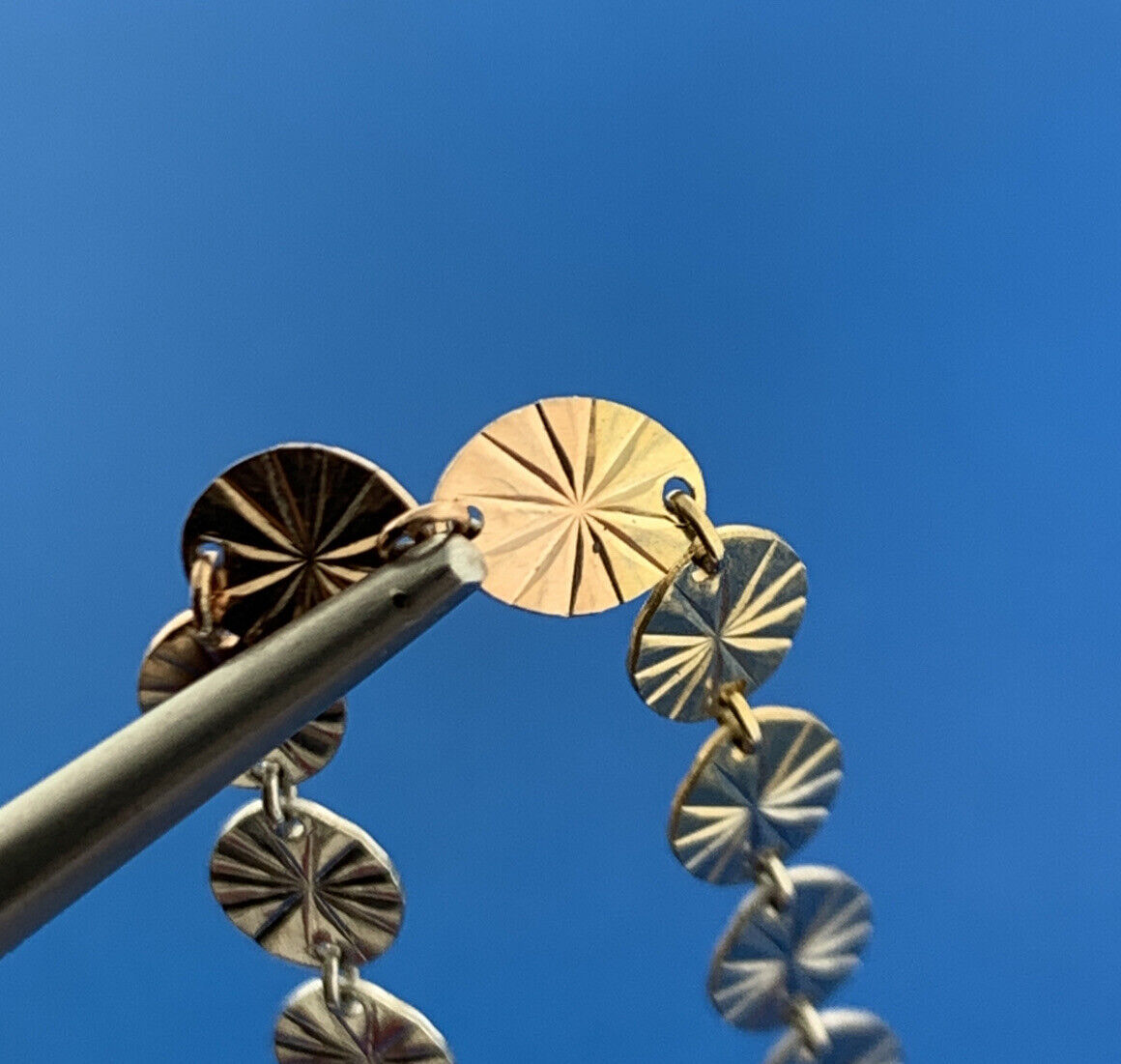 Karizia Spa KA1772 Sterling Silver Vermeil 2 Tone Pinwheel Star Burst Bracelet