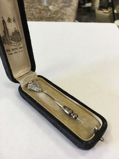 Vintage Art Deco Platinum Diamond Stick Pin .25tcw 1/4