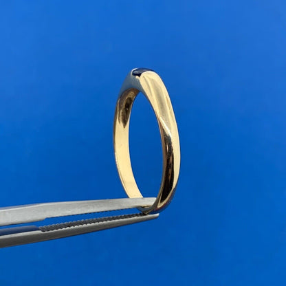 14K Yellow Gold Estate Oval Blue Sapphire Size 6.75 Stackable Band Ring