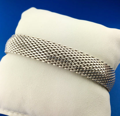 Designer GC Stunning Sterling Silver 925 Snake Link 7.5" Flex Band Bracelet