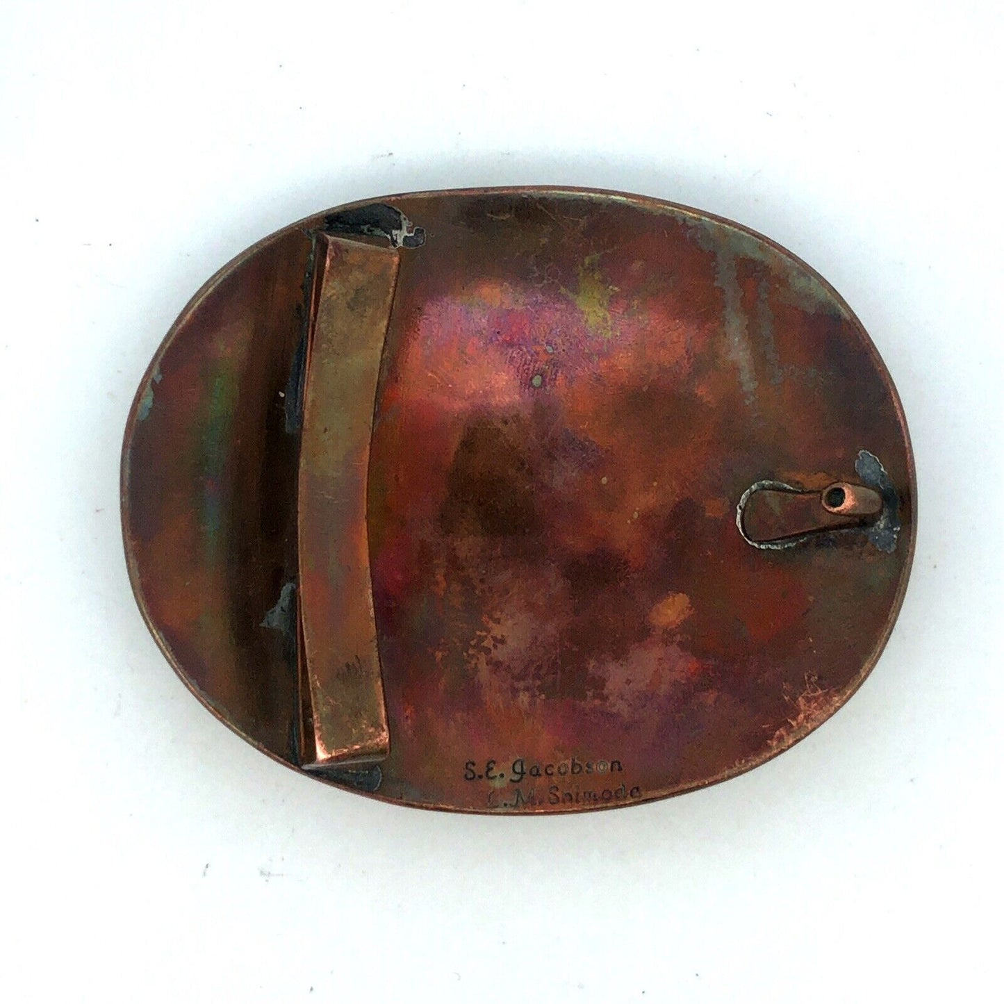 Designers Jacobson & Shimoda Copper Brass Deer Buch Huntsman Oval Belt Buckle