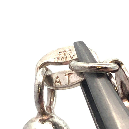 Designer AT Italy 925 Sterling Silver Beaded Chain Statement Necklace