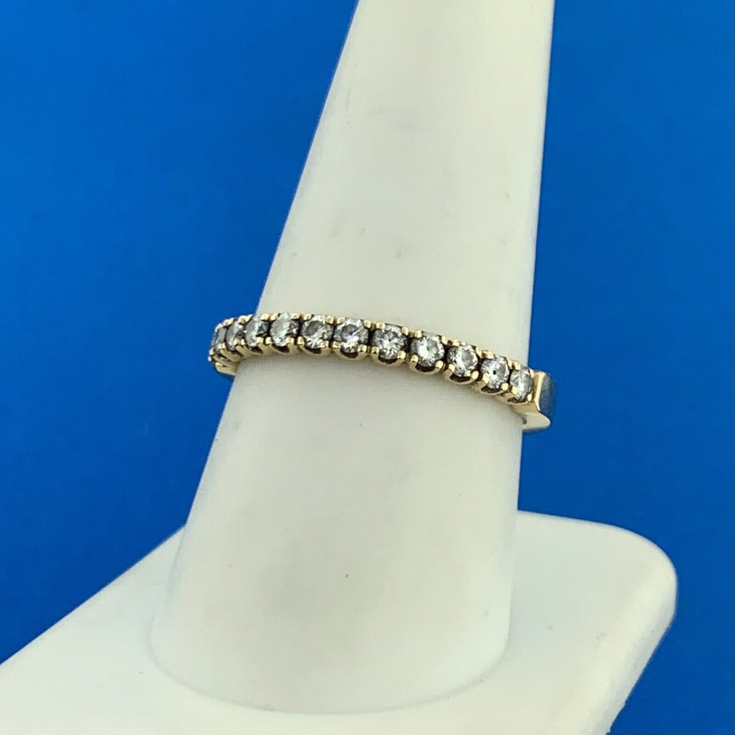 Romance 18K Yellow Gold Diamond Wedding Anniversary Band Stackable Ring