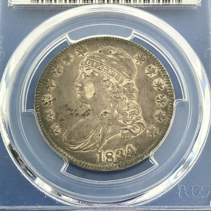 1834 Capped Bust Silver Half Dollar 50c Lettered Edge PCGS XF45 Lg Date Sm Ltrs