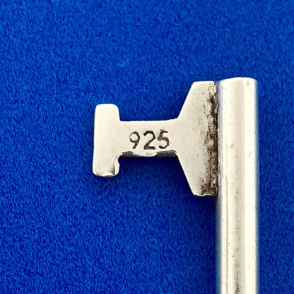 Retro 925 Sterling Silver Cubic Zirconia CZ Key To My Heart Pendant