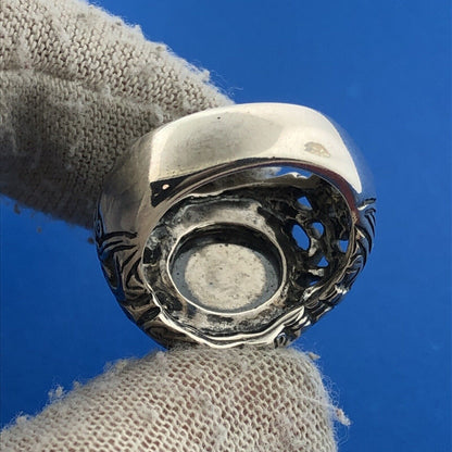 Carolyn Pollack Sterling Silver 925 Cabochon Sky Blue Turquoise Wave Ring Size 6