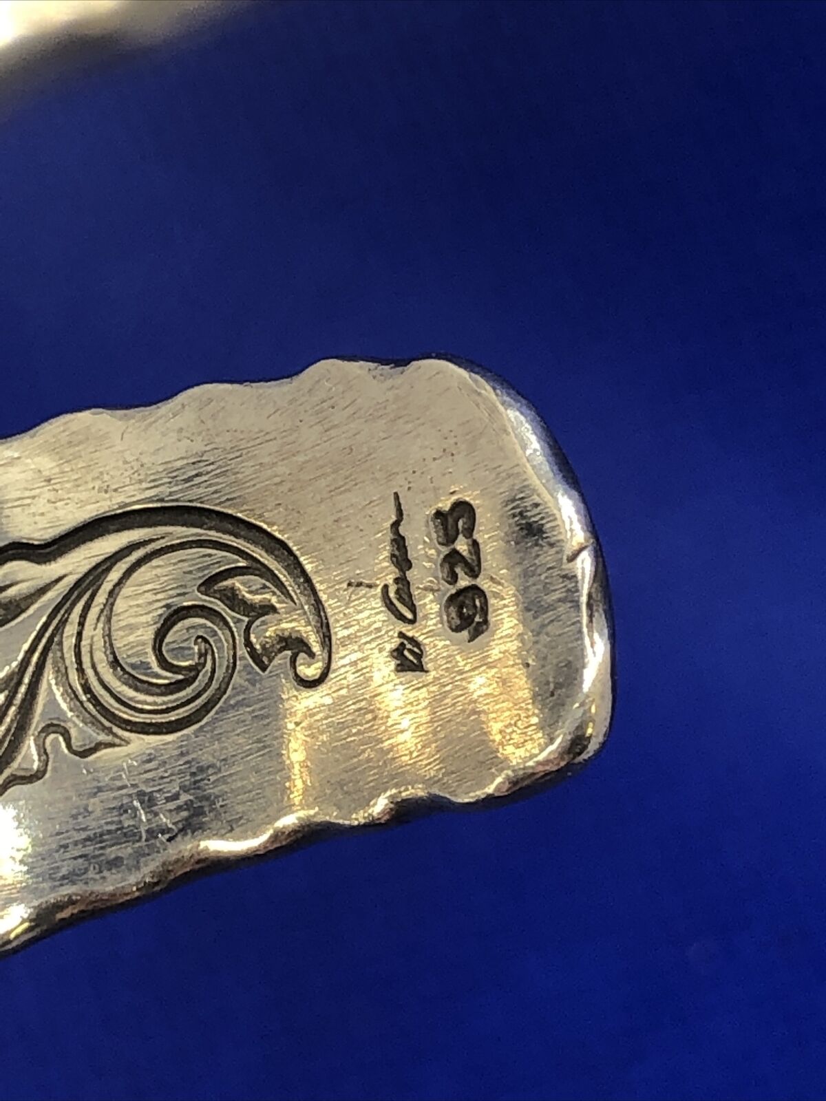 Sterling Silver Multi Stone Life is Good Scroll Design Wavy Open Cuff Bracelet