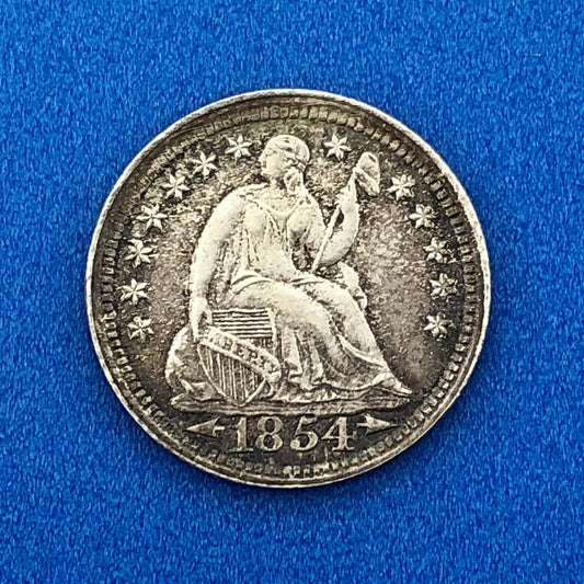 1854 P Seated Liberty Silver Half Dime Type 3 Better Key Rare Philadelphia Coin