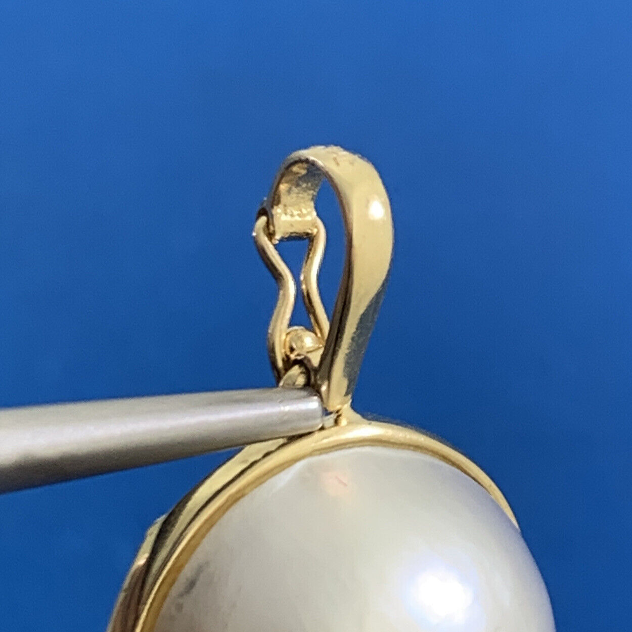 Designer JYES 14K Yellow Gold Mabe Pearl Enhancer Pendant