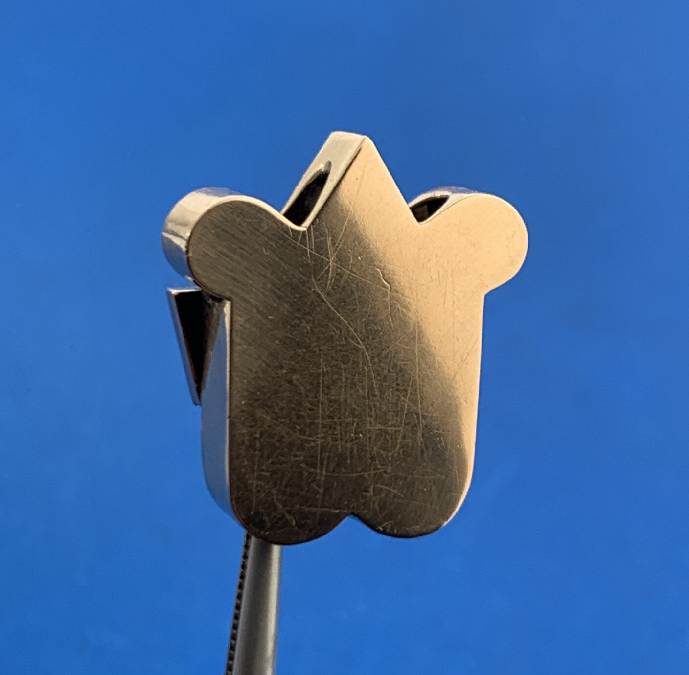 Vintage 14K Yellow Gold Seed Pearl Black Enamel Statement Slide Bracelet Charm