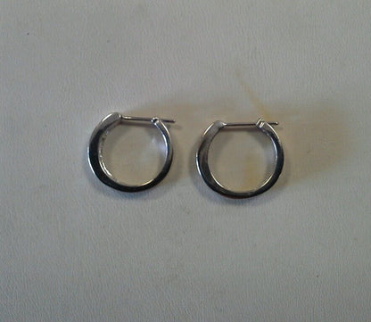 14k White Gold ZEI Diamond Hoop Earrings