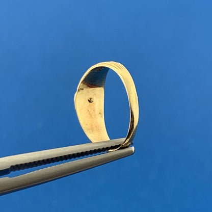 Art Deco Art Nouveau 14K Yellow Gold Turquoise Seed Bead Childs Band Pinky Ring