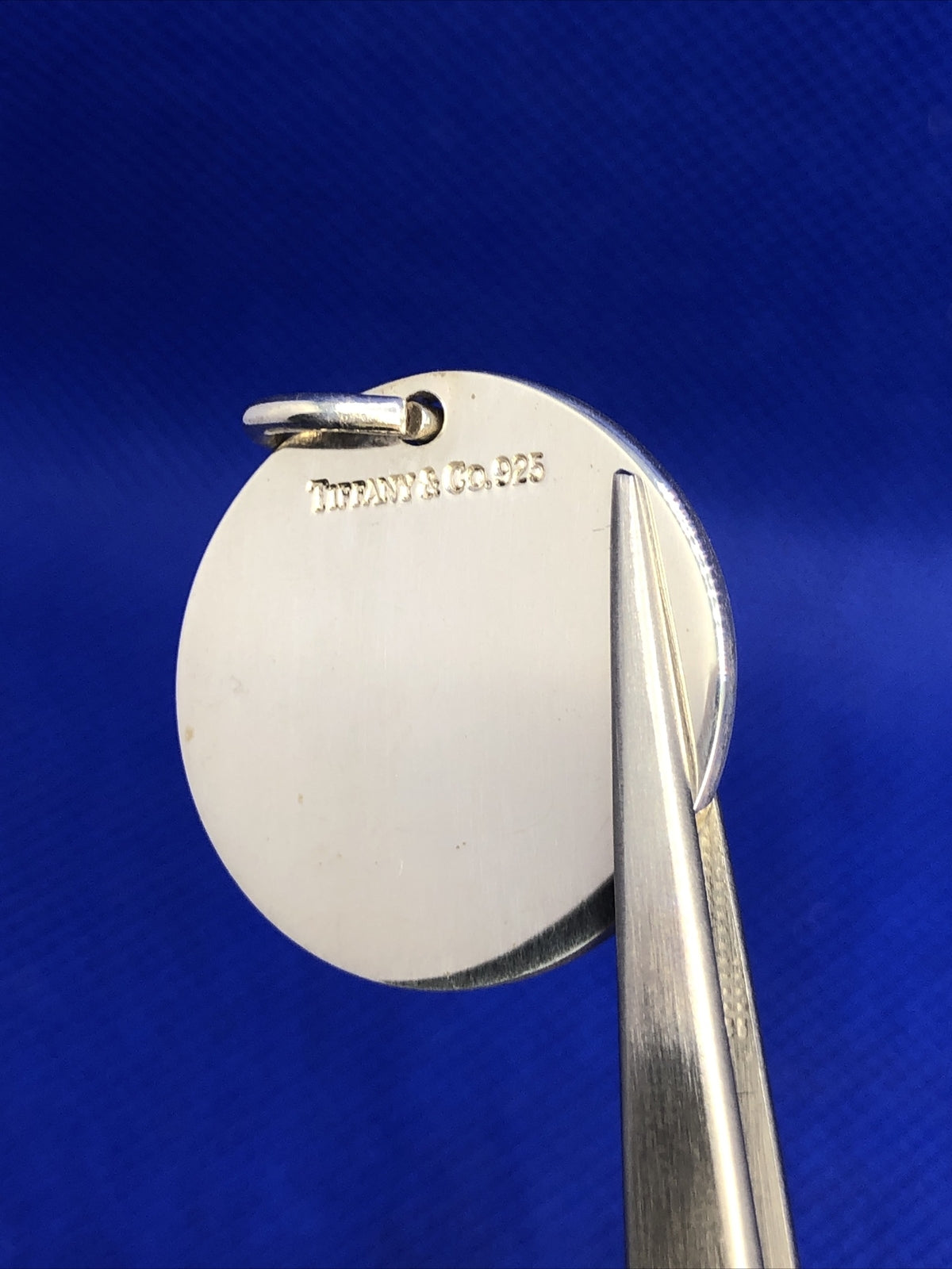 Tiffany & Co. 925 Sterling Silver Flat Round Engravable Pendant