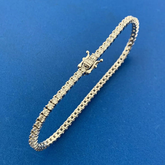 Designer SW 925 Sterling Silver Cubic Zirconia CZ Sparkling Tennis Bracelet