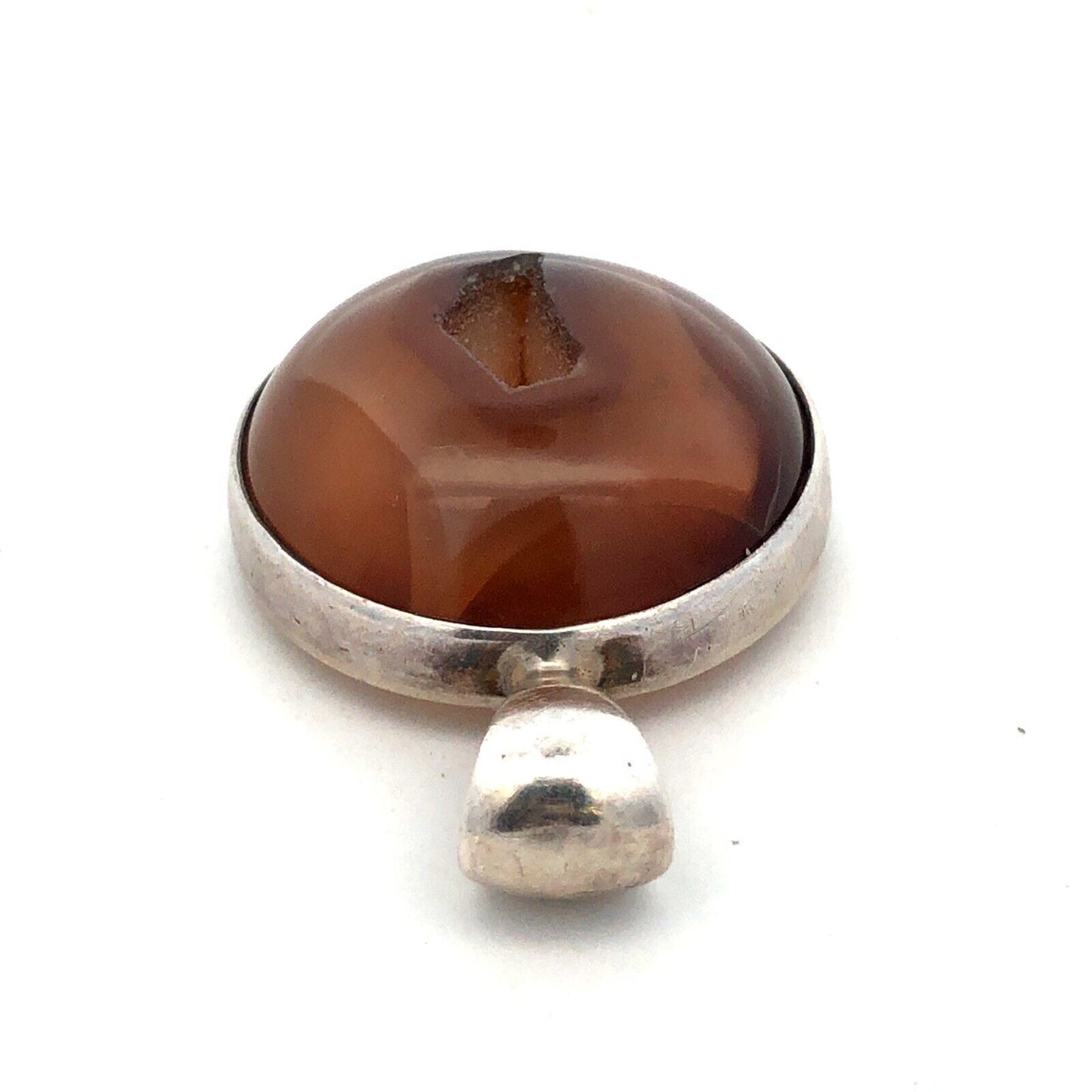 Designer DeCorte 925 Sterling Silver Brown Agate Druzy Protection Amulet Pendant