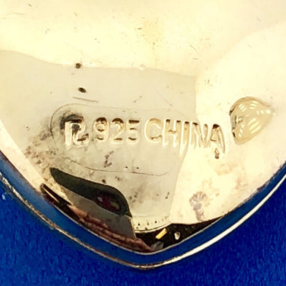 Vintage 925 Sterling Silver Vermeil Two Tone Sapphire Ruby Heart Locket Pendant