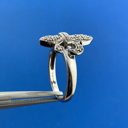 Designer 925 Sterling Silver Diamond Fleur De Lis New Orleans Religious Ring