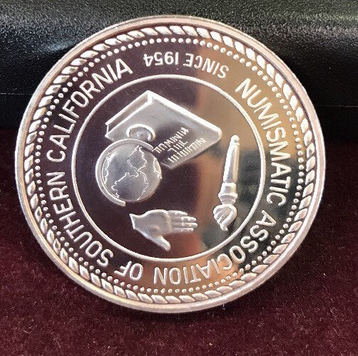 1988 Numismatic Association of Southern California 999 Silver Youth in Numis Rnd