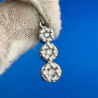 Designer 14K White Gold Diamond Floral Cluster Anniversary Infinity Pendant