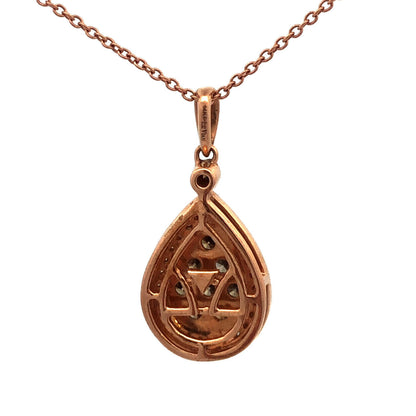 LeVian 14K Rose Gold Chocolate Vanilla Diamond Teardrop Pendant Necklace