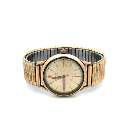 Vtg Mid Century 10K Gold Filled Hamilton Automatic Accordion Band Wrist Watch